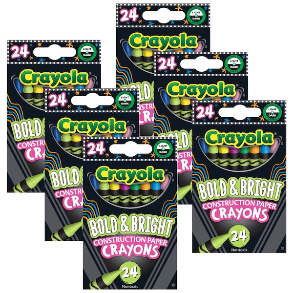 Bold and Bright Construction Paper Crayons, 24 Colors, 144PK